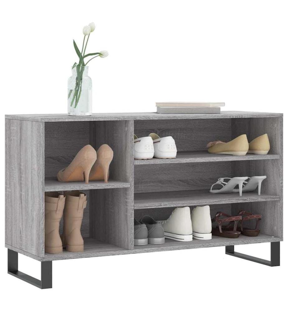 Schuhregal Grau Sonoma 102x36x60 cm Holzwerkstoff