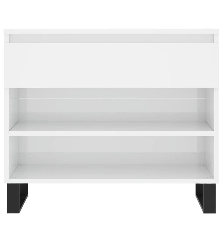 Schuhregal Hochglanz-Weiss 70x36x60 cm Holzwerkstoff