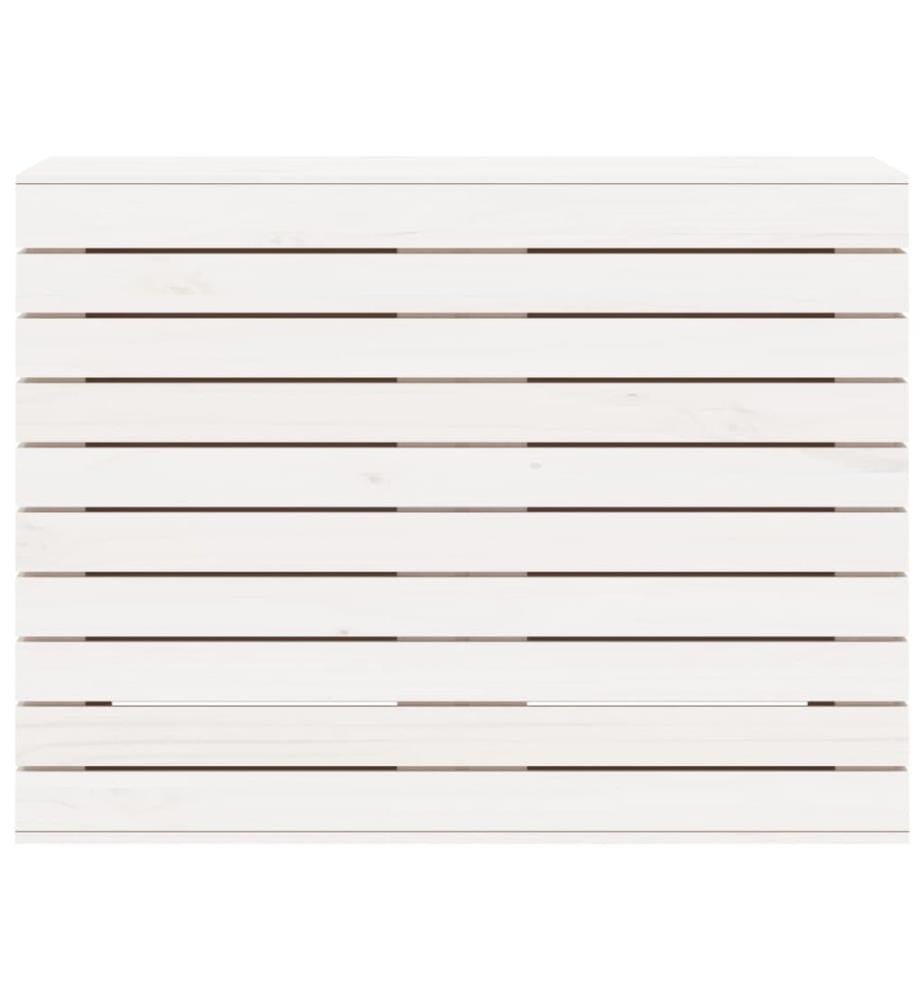 Wäschetruhe Weiss 88,5x44x66 cm Massivholz Kiefer