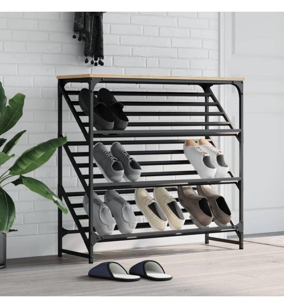 Schuhregal Sonoma-Eiche 90x30x85 cm Holzwerkstoff