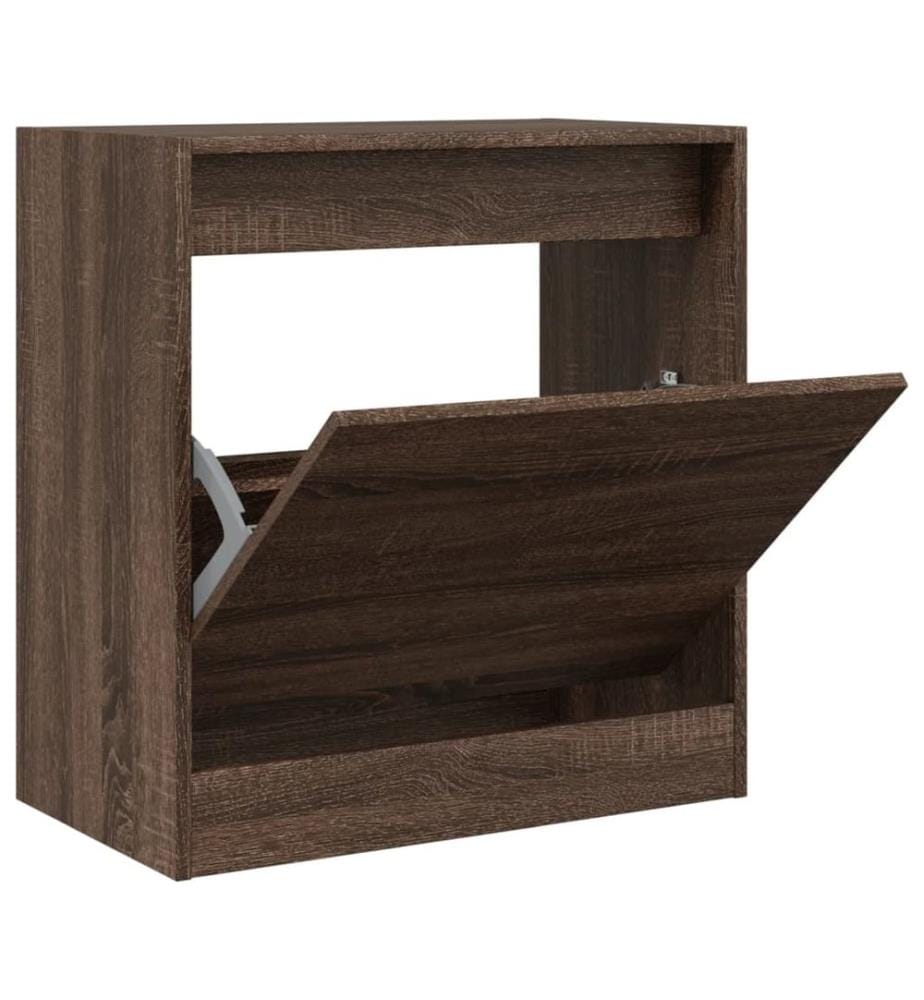 Schuhschrank Braun Eichen-Optik 60x34x63,5 cm Holzwerkstoff