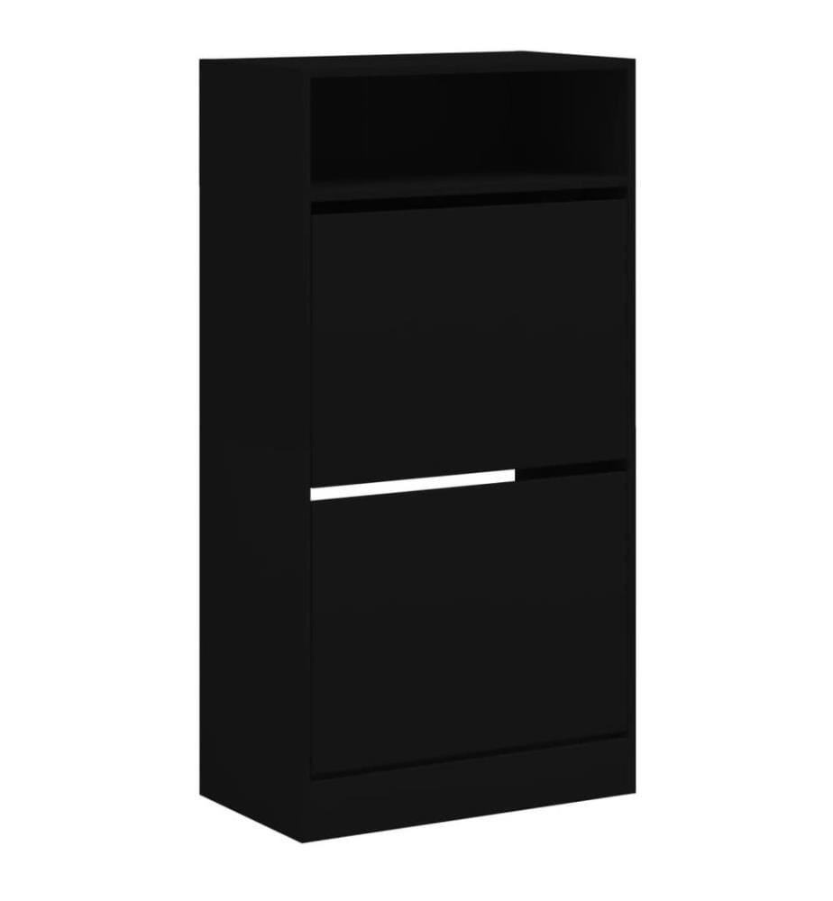 Schuhschrank Schwarz 60x34x116 cm Holzwerkstoff