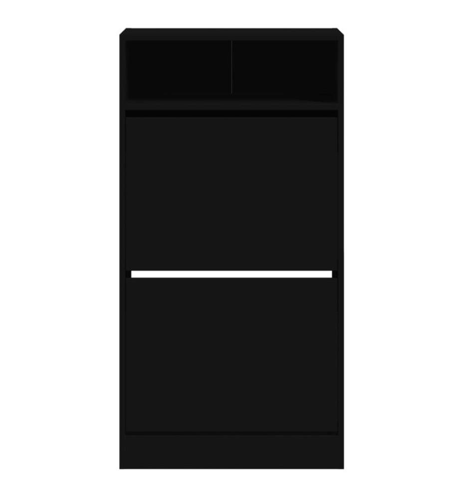 Schuhschrank Schwarz 60x34x116 cm Holzwerkstoff