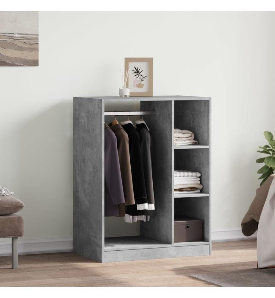 Kleiderschrank Betongrau 77x48x102 cm Holzwerkstoff