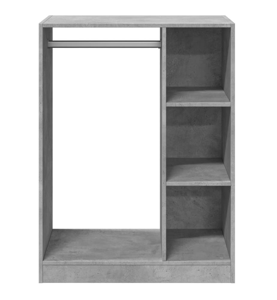 Kleiderschrank Betongrau 77x48x102 cm Holzwerkstoff