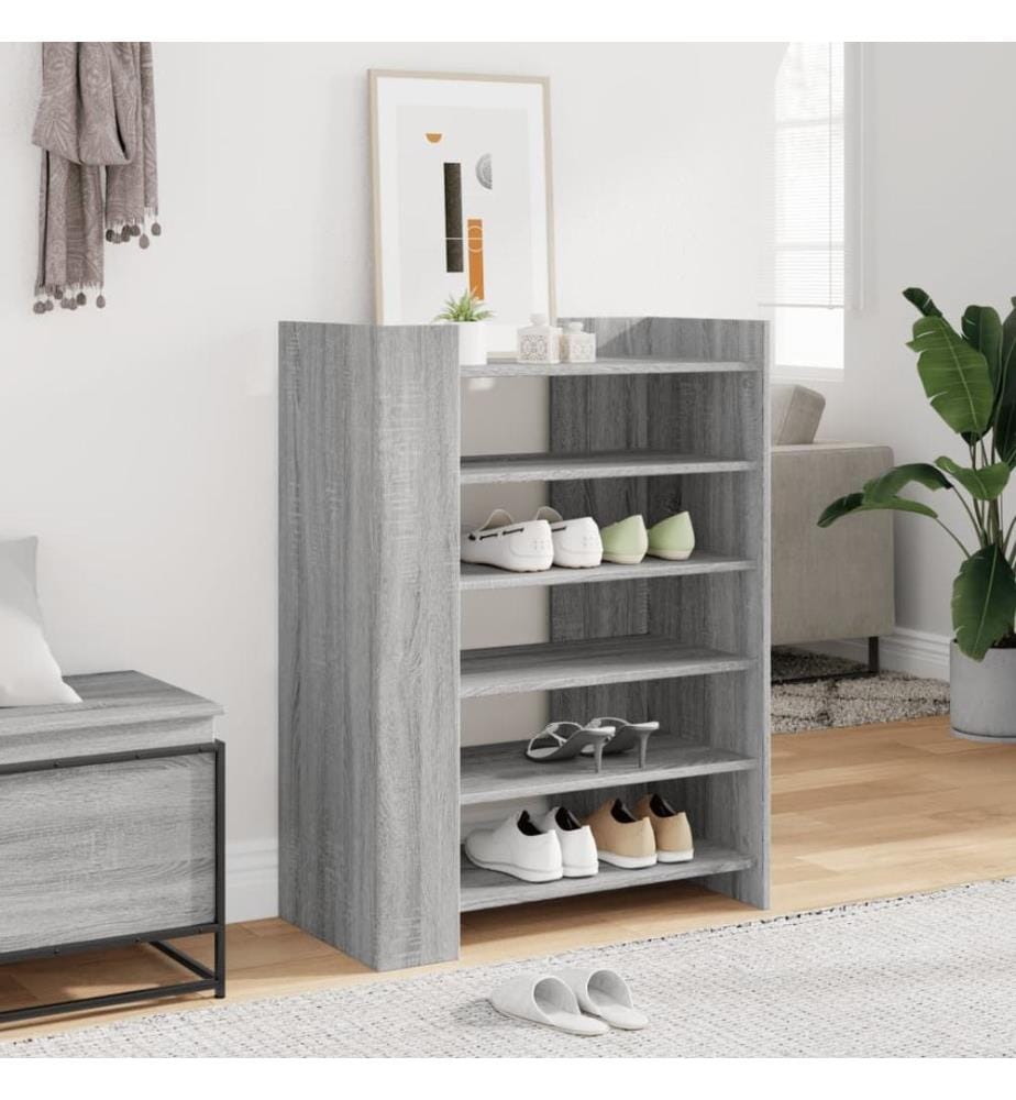 Schuhschrank Grau Sonoma 74,5x37,5x100 cm Holzwerkstoff