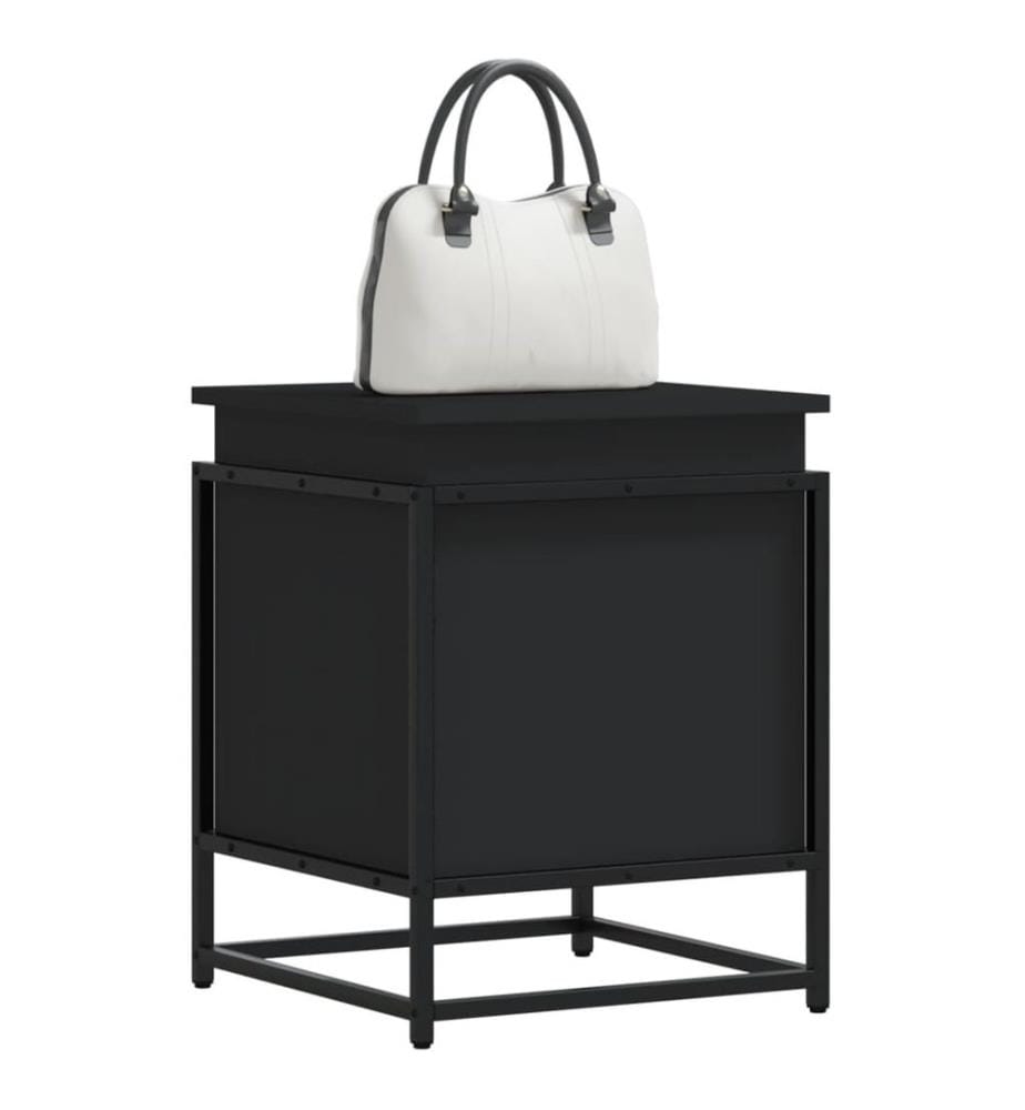 Aufbewahrungsbox mit Deckel Schwarz 40x40x51,5 cm Holzwerkstoff