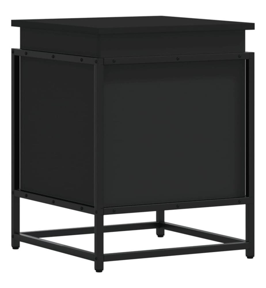 Aufbewahrungsbox mit Deckel Schwarz 40x40x51,5 cm Holzwerkstoff