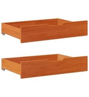 Bettschubladen 2 Stk. Wachsbraun 80x55x17 cm Massivholz Kiefer