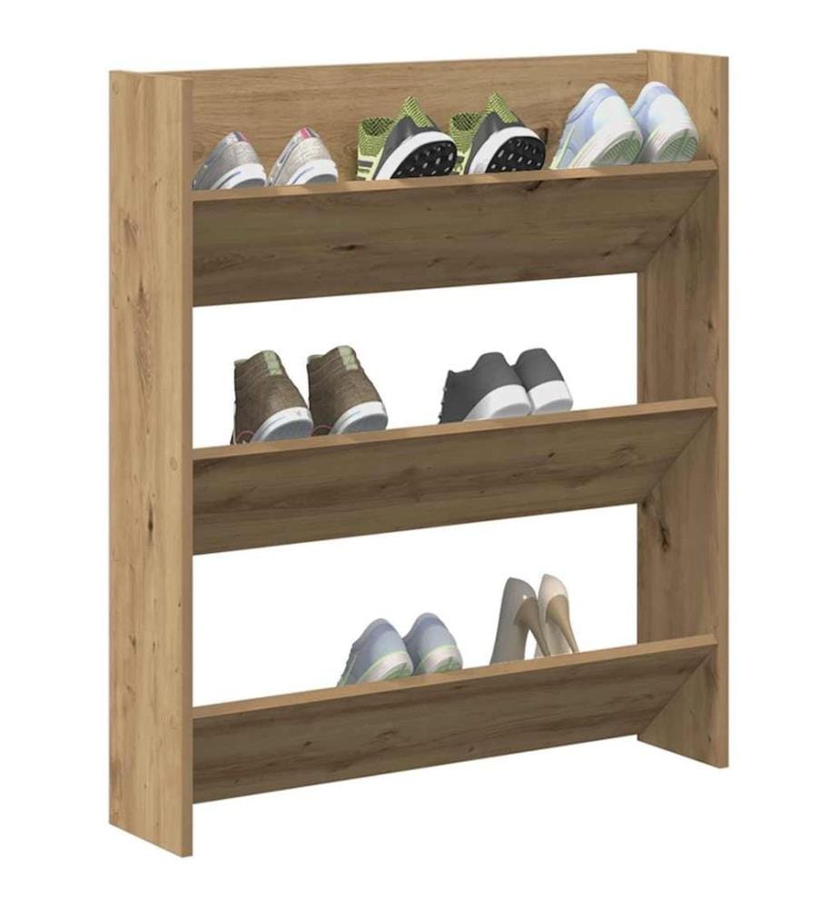 Wand-Schuhregal Artisan-Eiche 80x18x90 cm Holzwerkstoff