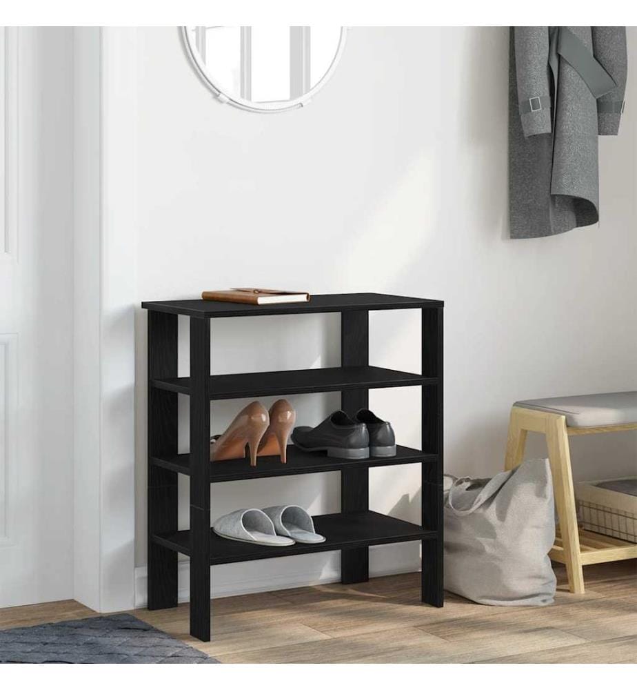 Schuhregal Schwarz 61x32x70 cm Holzwerkstoff