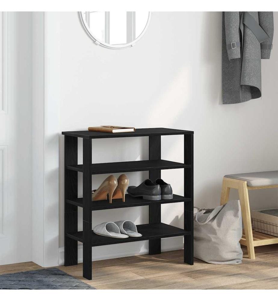 Schuhregal Schwarz 61x32x70 cm Holzwerkstoff