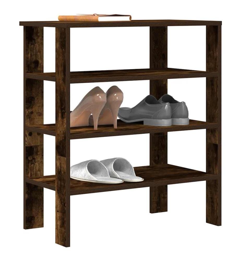 Schuhregal Räuchereiche 61x32x70 cm Holzwerkstoff