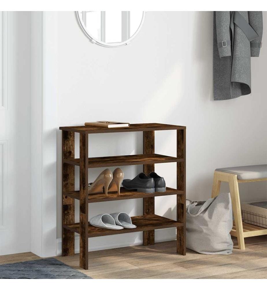 Schuhregal Räuchereiche 61x32x70 cm Holzwerkstoff