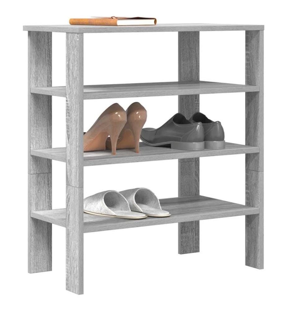 Schuhregal Grau Sonoma 61x32x70 cm Holzwerkstoff