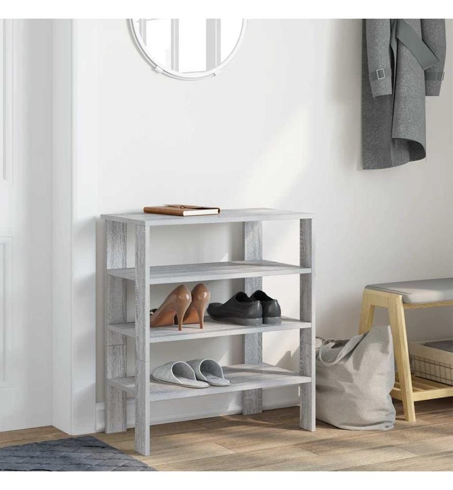 Schuhregal Grau Sonoma 61x32x70 cm Holzwerkstoff