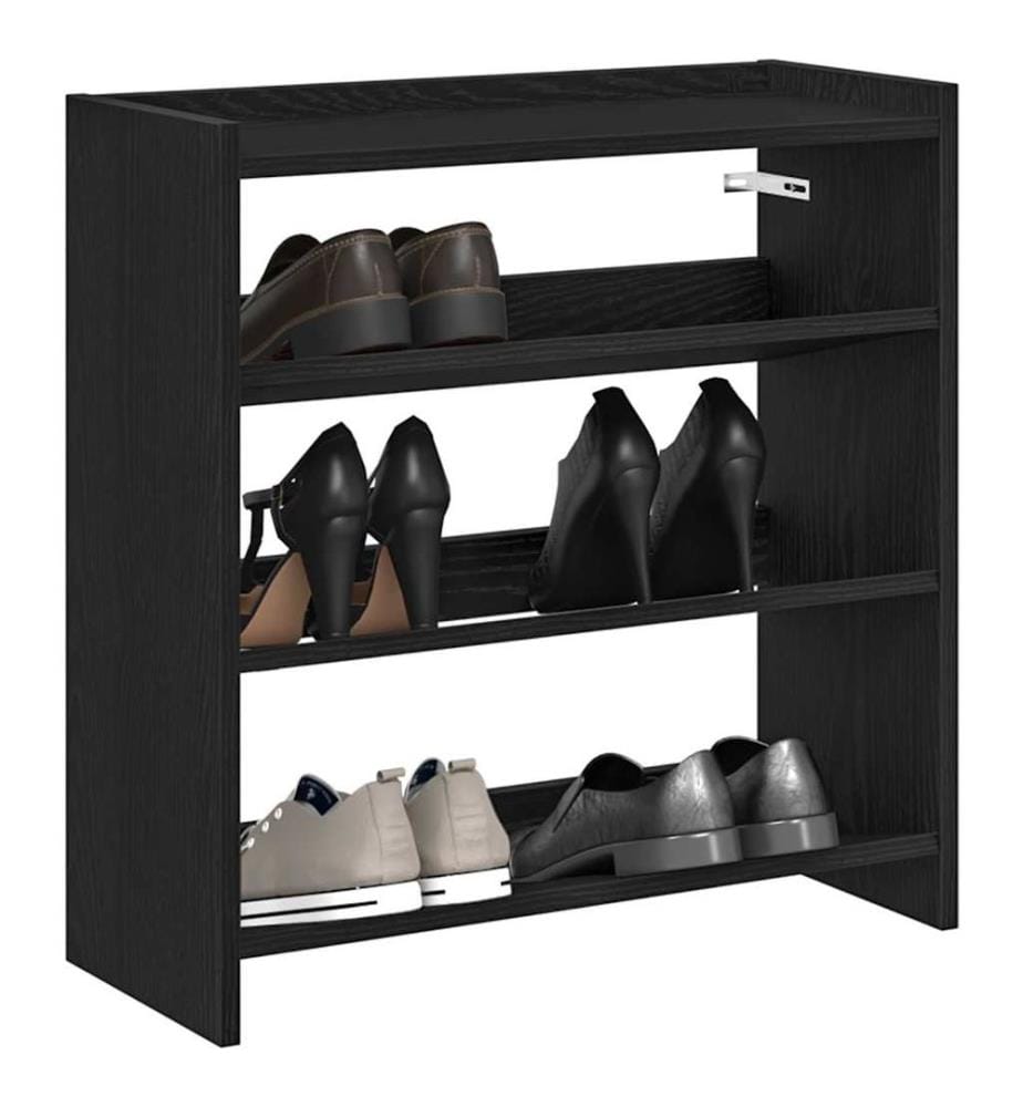 Schuhregal Schwarz 60x25x62 cm Holzwerkstoff