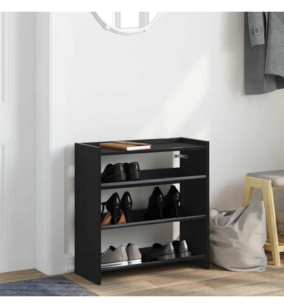 Schuhregal Schwarz 60x25x62 cm Holzwerkstoff