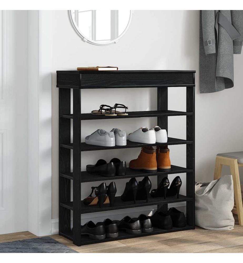 Schuhregal Schwarz 80x30x98 cm Holzwerkstoff