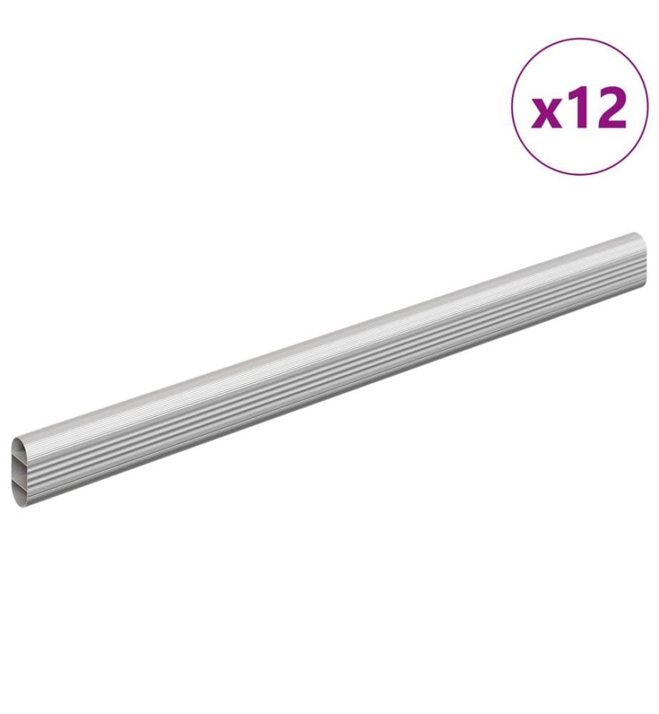 Kleiderstange 12 pcs Silber 764 x 15 x 29 mm Aluminiumlegierung