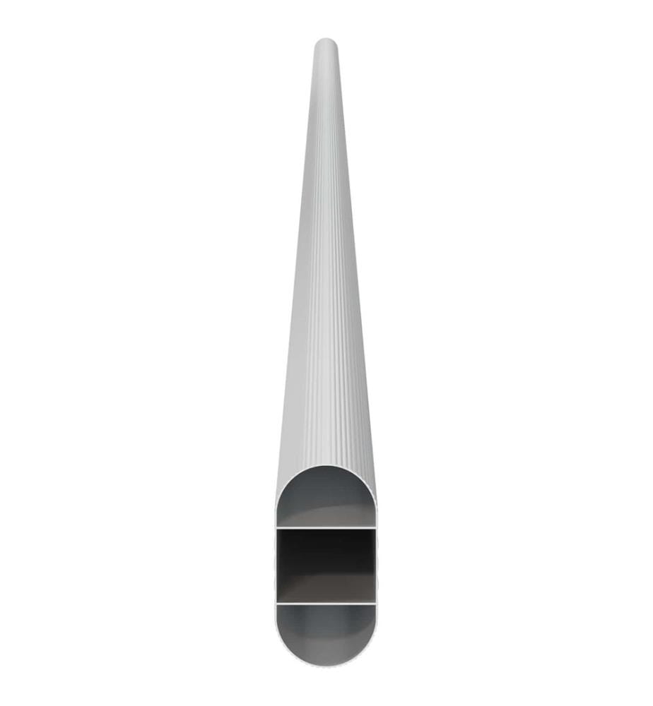 Kleiderstange 2 pcs Silber 764 x 15 x 29 mm Aluminiumlegierung