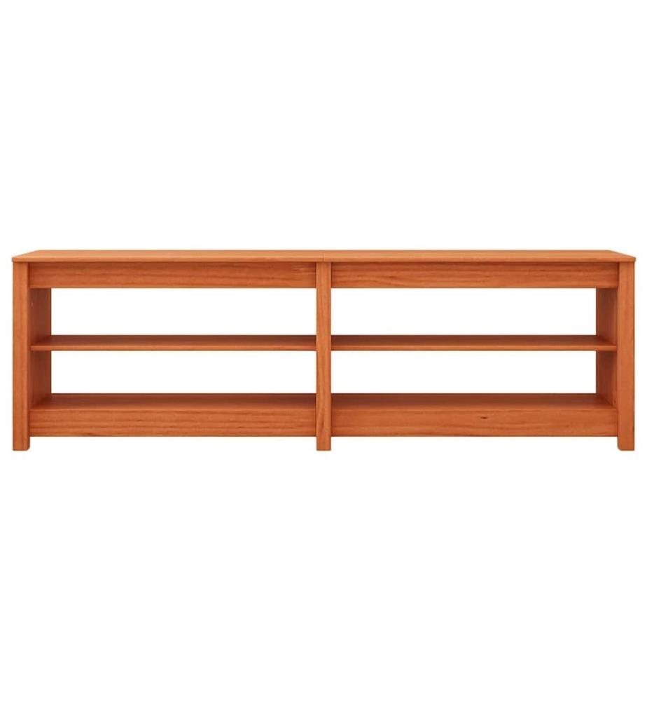 Schuhbank mit Regal mit Speicher Wachsbraun 160 x 36,5 x 50 cm
