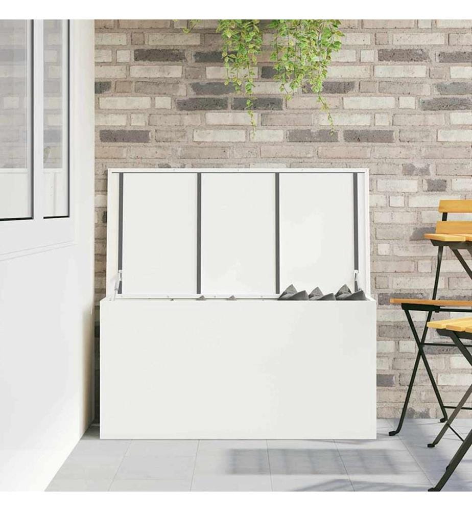 Boîte de Rangement Extérieure Blanc 100 x 50,5 x 50 cm Acier