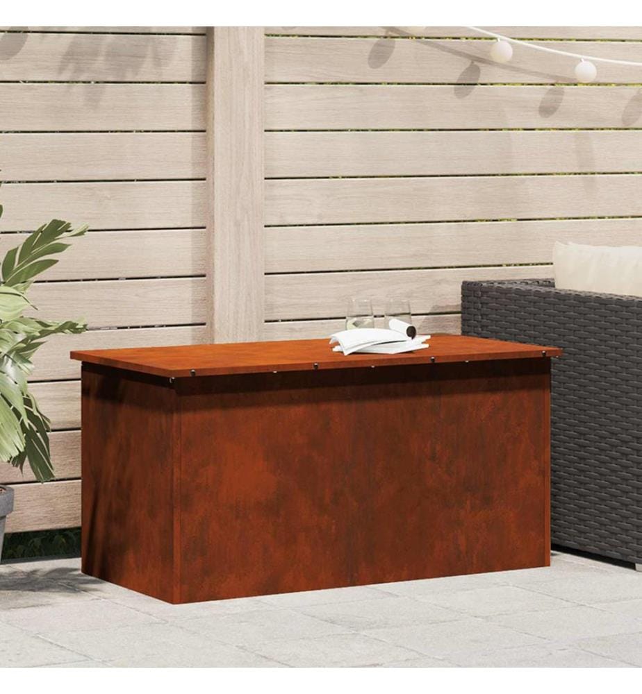 Boîte de Rangement Extérieure Rouillé 100 x 50,5 x 50 cm Acier