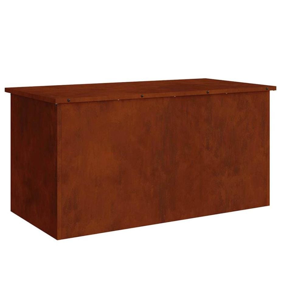 Boîte de Rangement Extérieure Rouillé 100 x 50,5 x 50 cm Acier