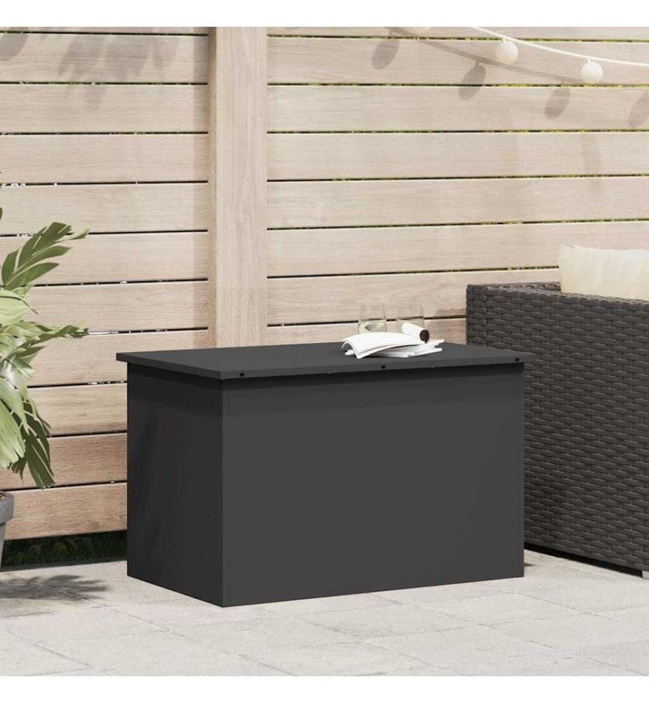 Boîte de Rangement Extérieure Noir 80 x 50,5 x 50 cm Acier