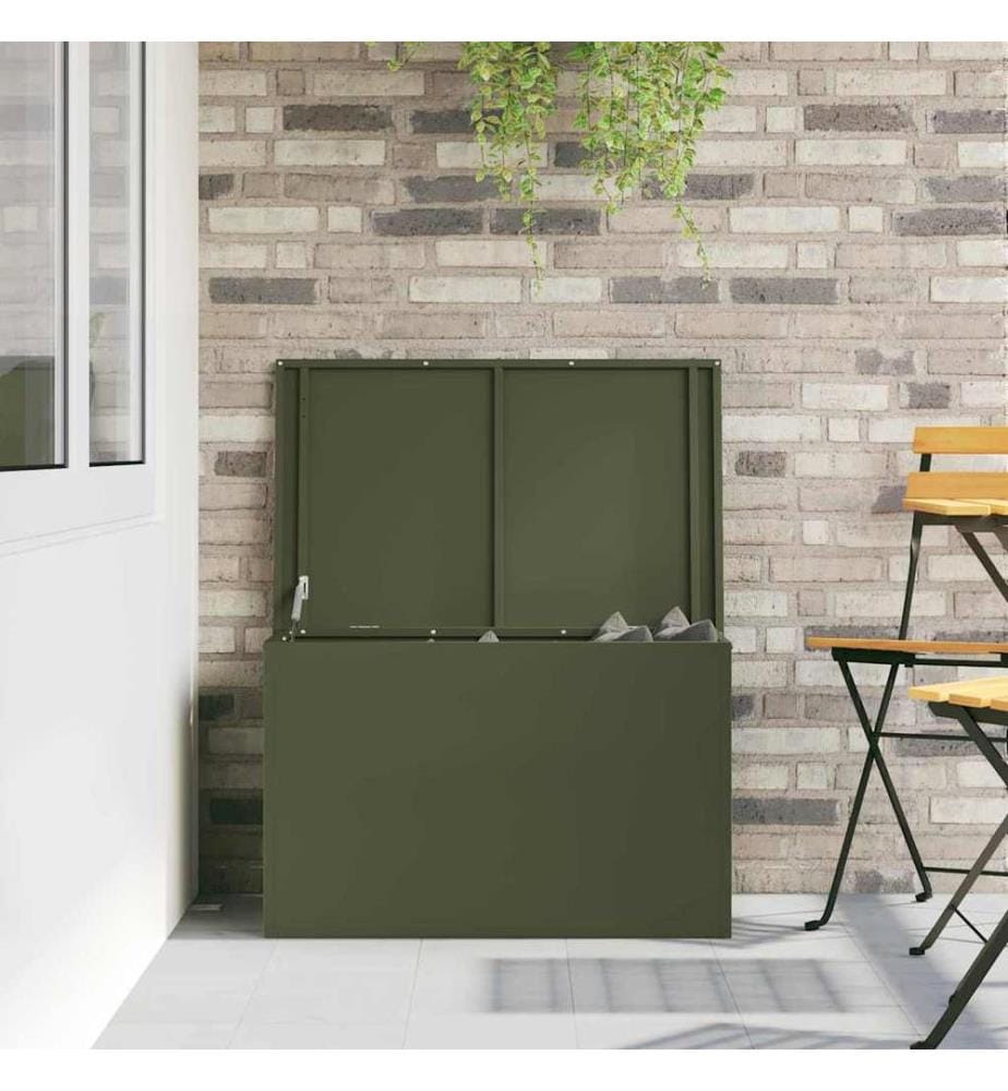 Boîte de Rangement Extérieure Vert olive 80 x 50,5 x 50 cm