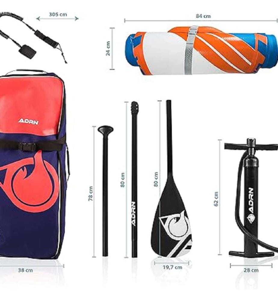 Aufblasbares Stand-up-Paddleboard 10'6 mit Pumpe, Paddel, Leash und Tragetasche
