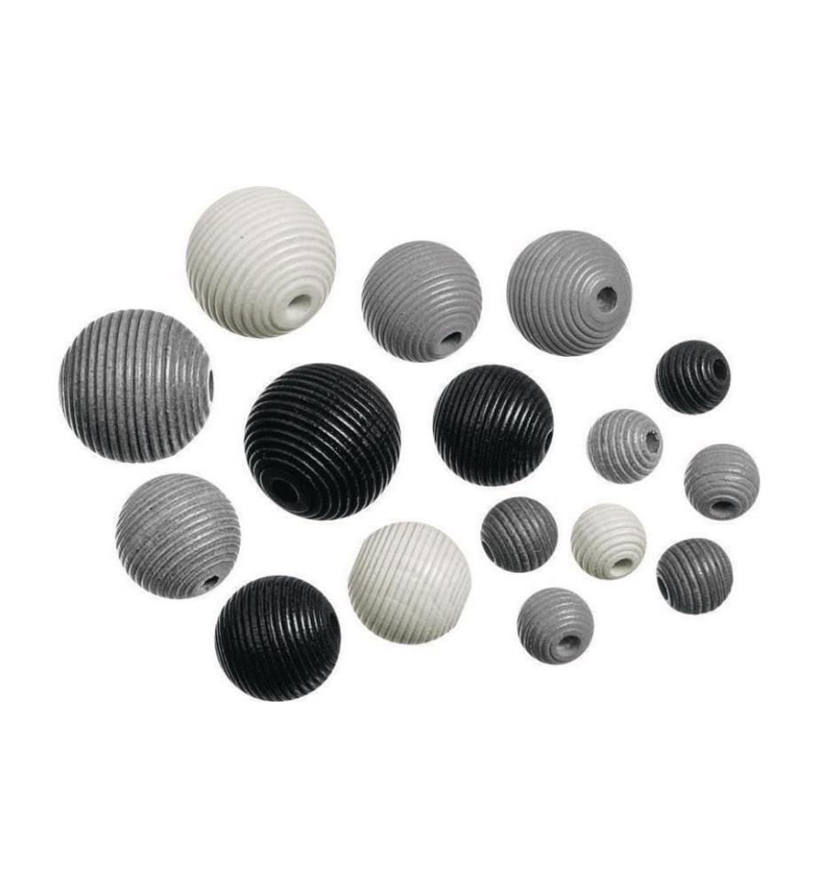 KNORR PRANDELL - Holzperlen Mix 4 20 Stk, Schwarz; Weiss