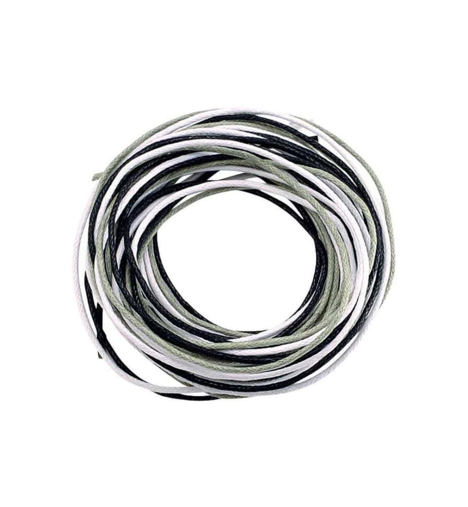 KNORR PRANDELL - Cordelette cirée 1 mm 3 x 1,7 m Noir/Blanc