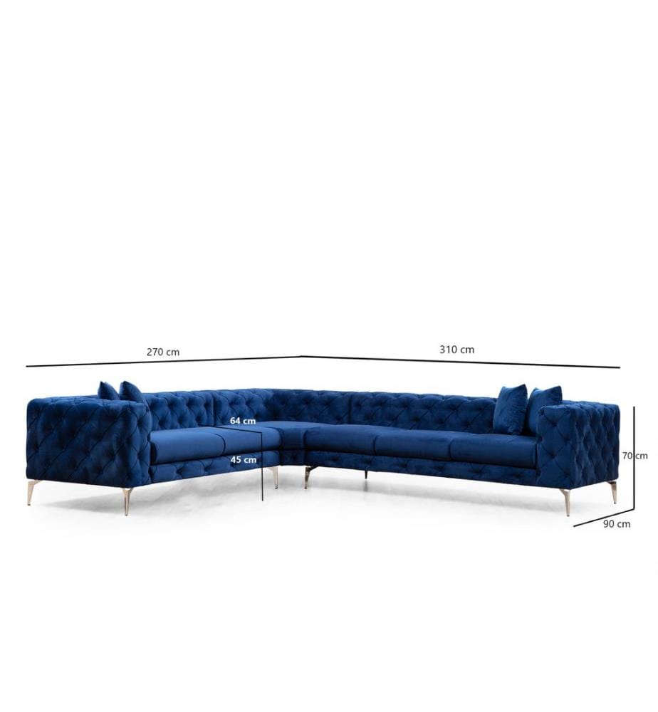 Ecksofa „Como“ – Marineblau