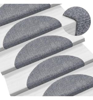 Stufenmatten Selbstklebend 15 Stk. 56x17x3 cm Hellgrau Halbrund