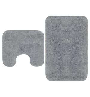 Badematten-Set 2-tlg. Stoff Grau