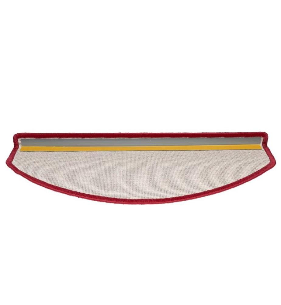 Tapis d'escalier 15 pièces 65 x 24 x 4 cm Bordeaux Demi-rond Grand
