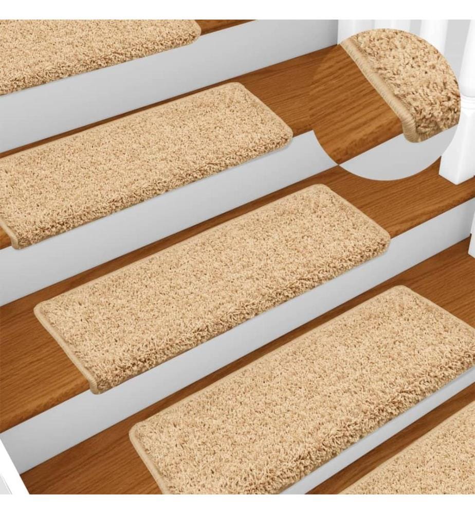 Stufenmatten 15 Stk. 65x21x4 cm Creme Rechteckiger Rand