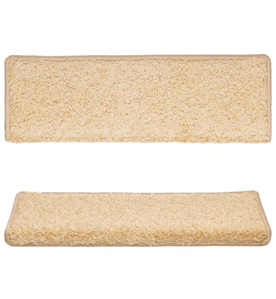 Stufenmatten 15 Stk. 65x21x4 cm Creme Rechteckiger Rand