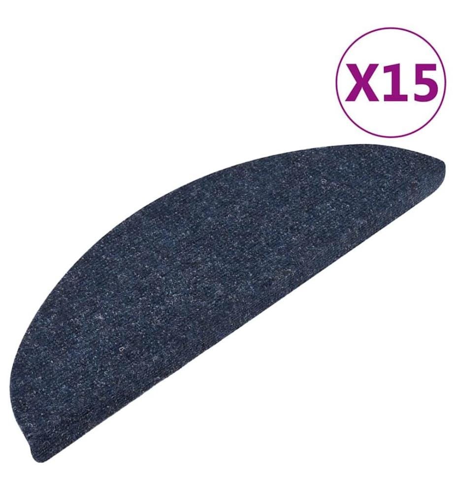 Tapis d'escalier autocollants 15 pcs 56x17x3 cm Bleu