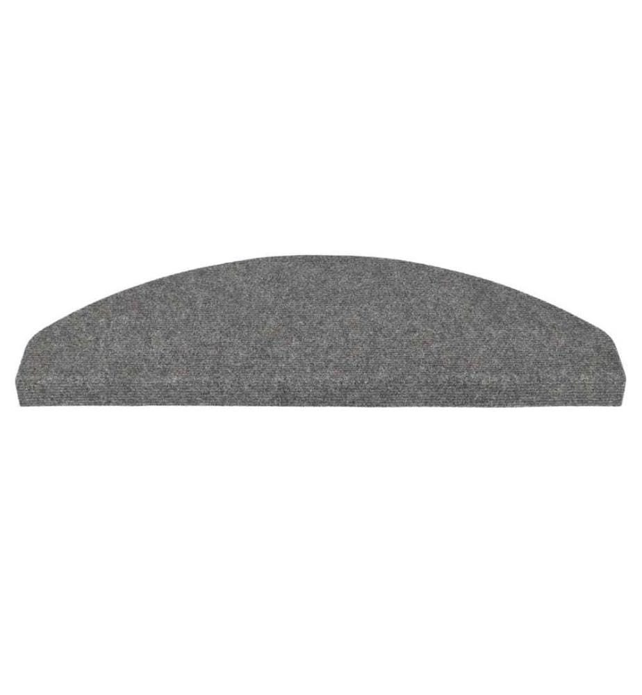 Tapis d'escalier autocollants 15 pcs 65x22,5x3,5 cm Gris