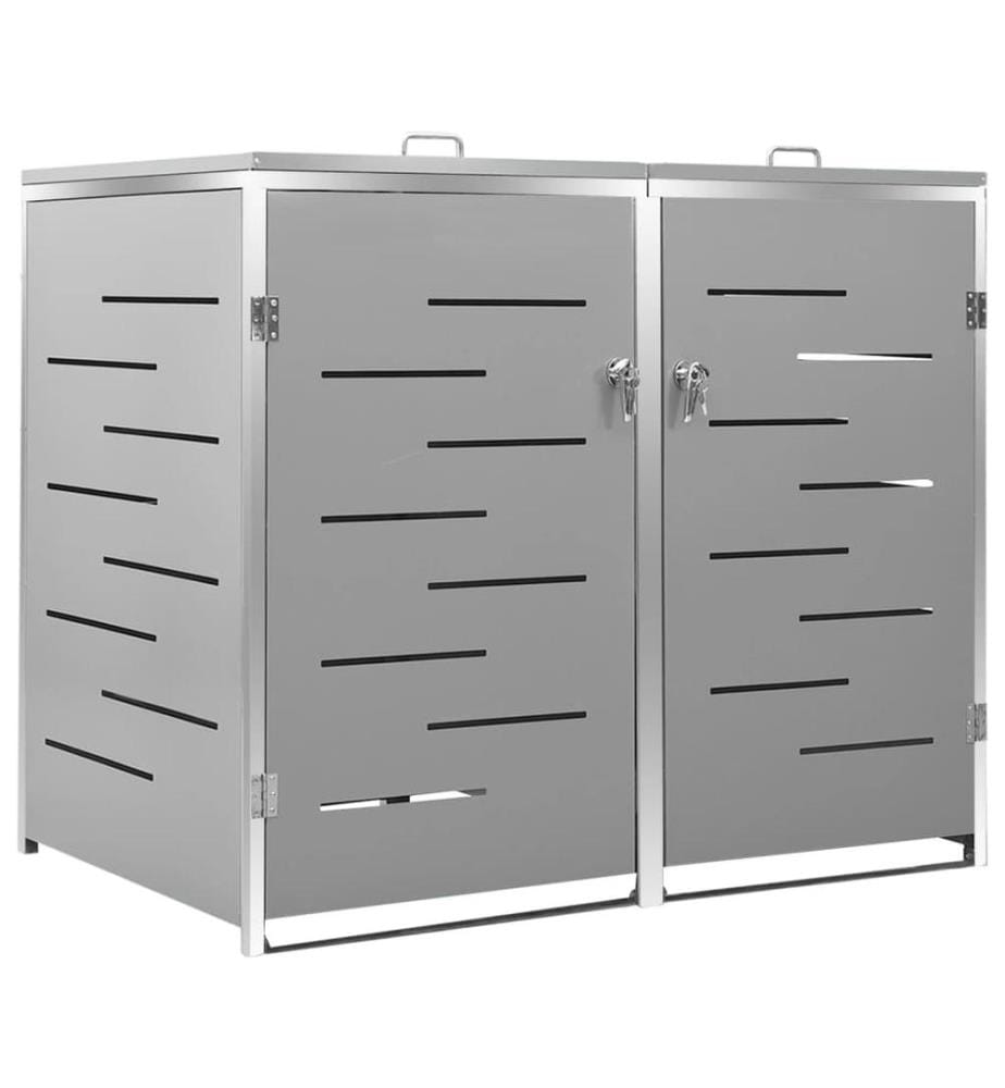 Abri pour deux poubelles 138x77,5x112,5 cm Inox