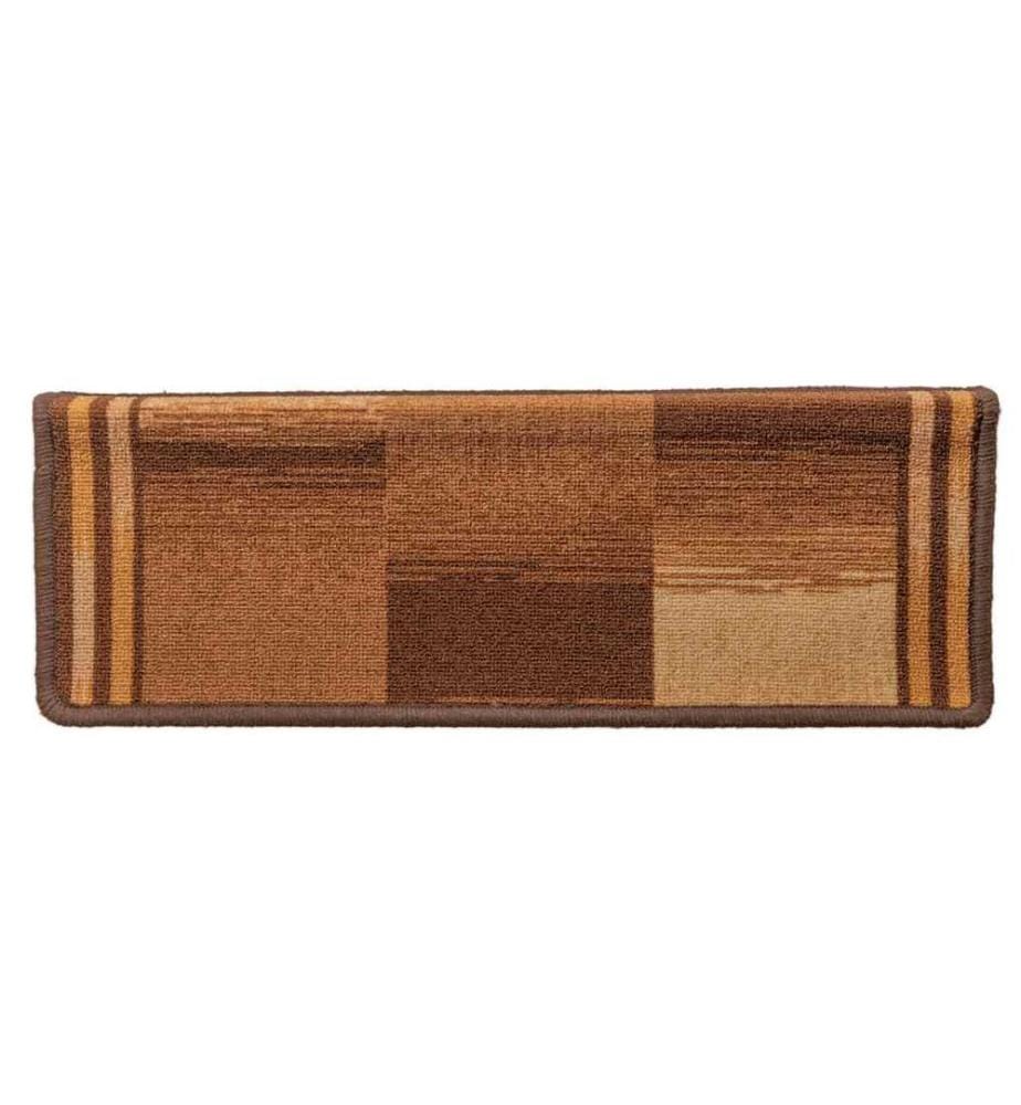 Tapis d'escalier autoadhésifs 5 pcs 65x21x4 cm Marron