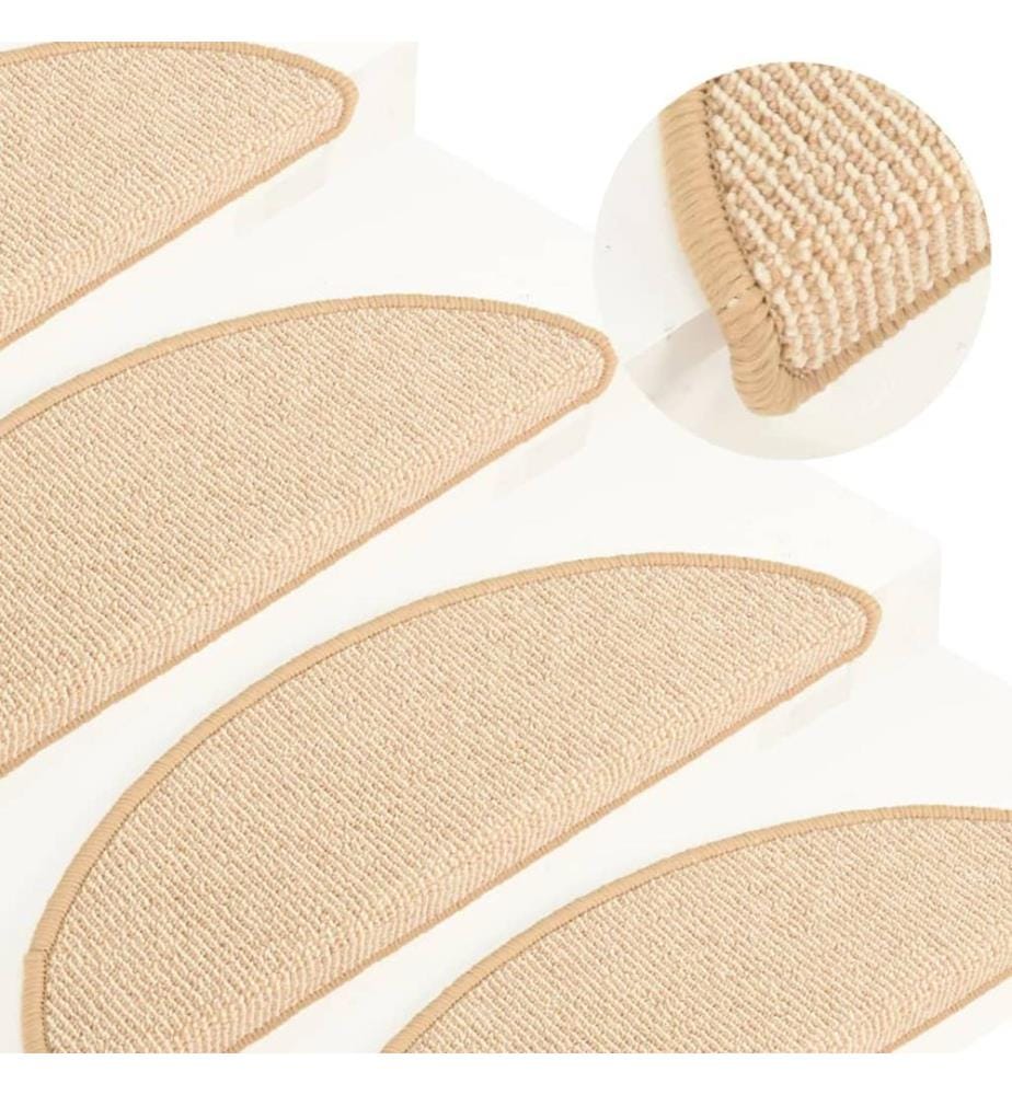 Stufenmatten 15 Stk. 56x17x3 cm Creme Halbrund