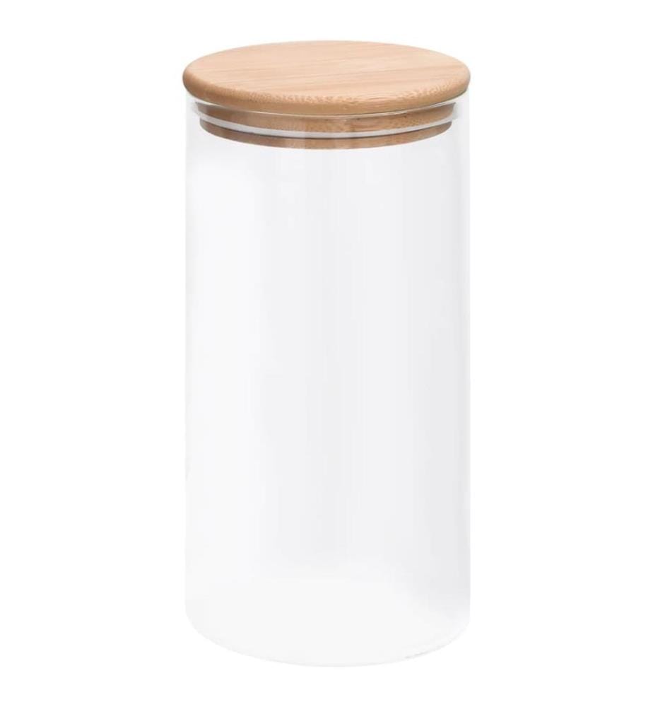 Pots de conservation en verre couvercle en bambou 4 pcs 1200 ml