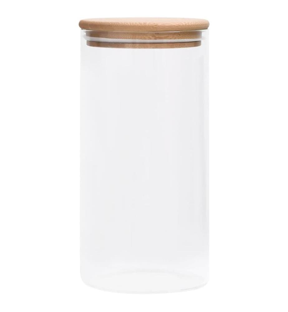 Pots de conservation en verre couvercle en bambou 4 pcs 1200 ml