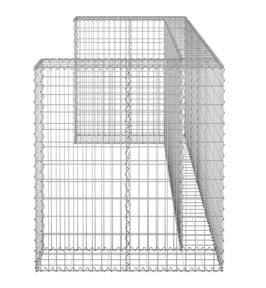 Mur en gabion pour poubelles Acier galvanisé 254x100x110 cm