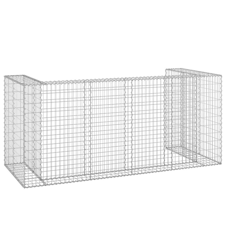 Mur en gabion pour poubelles Acier galvanisé 254x100x110 cm