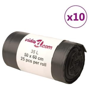 Sacs poubelles 250 pcs noir 35 L